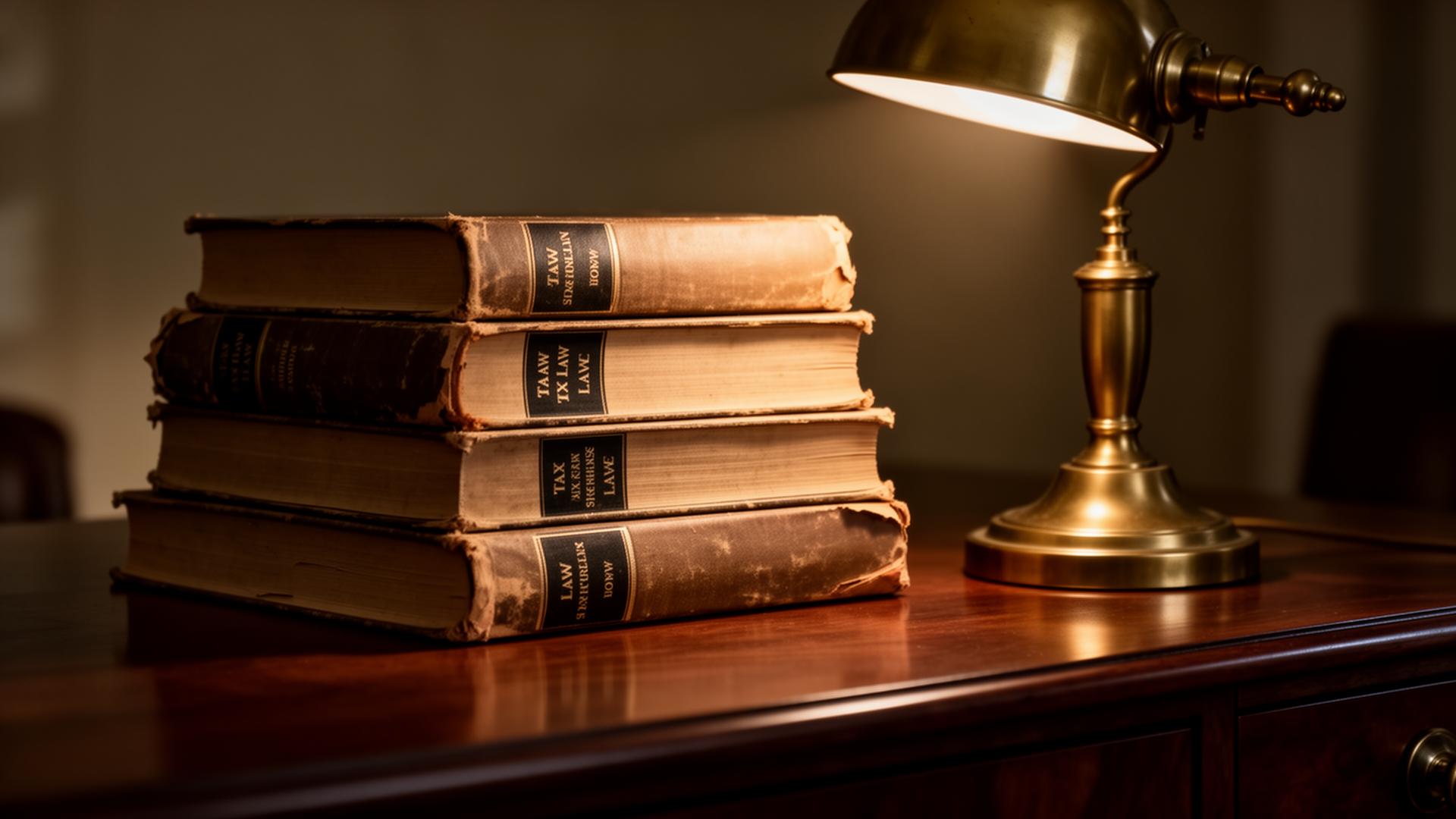Open law and tax code volumes on a partner's desk